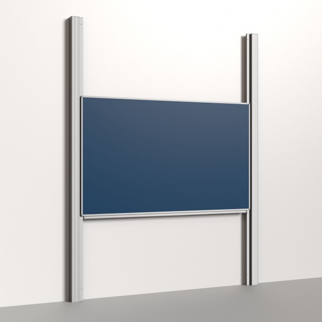 Pylonentafel, 200x120 cm, 1-flächig, höhenverstellbar, Stahlemaille blau 